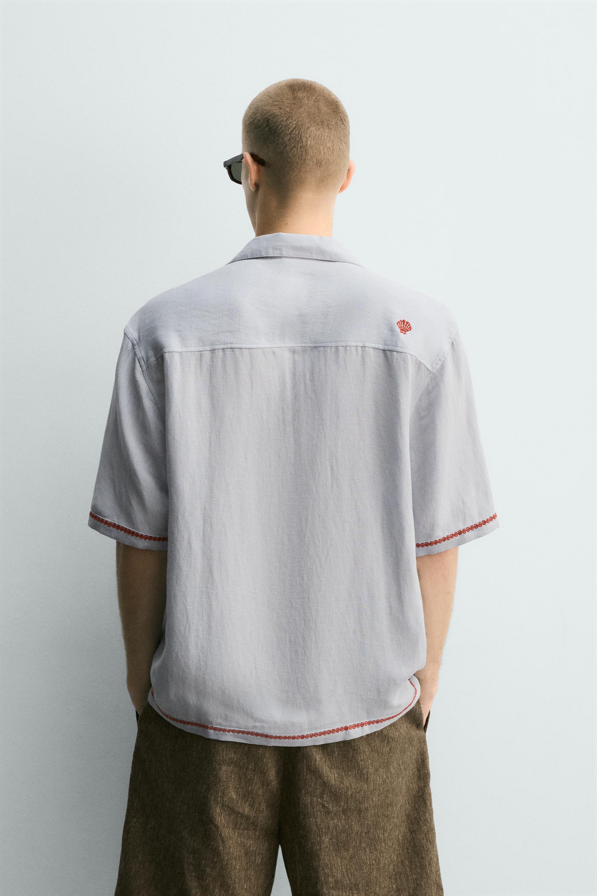 CONTRAST EMBROIDERED VISCOSE